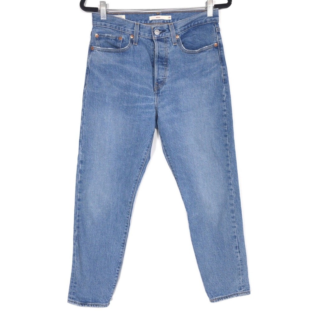 LEVI’S PREMIUM Wedgie Straight‎ Jeans Blue High Rise Button Fly Women 28 #22861